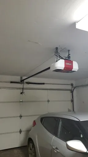 Garage door opener with rail system installed by Affordable Door Co Oklahoma City